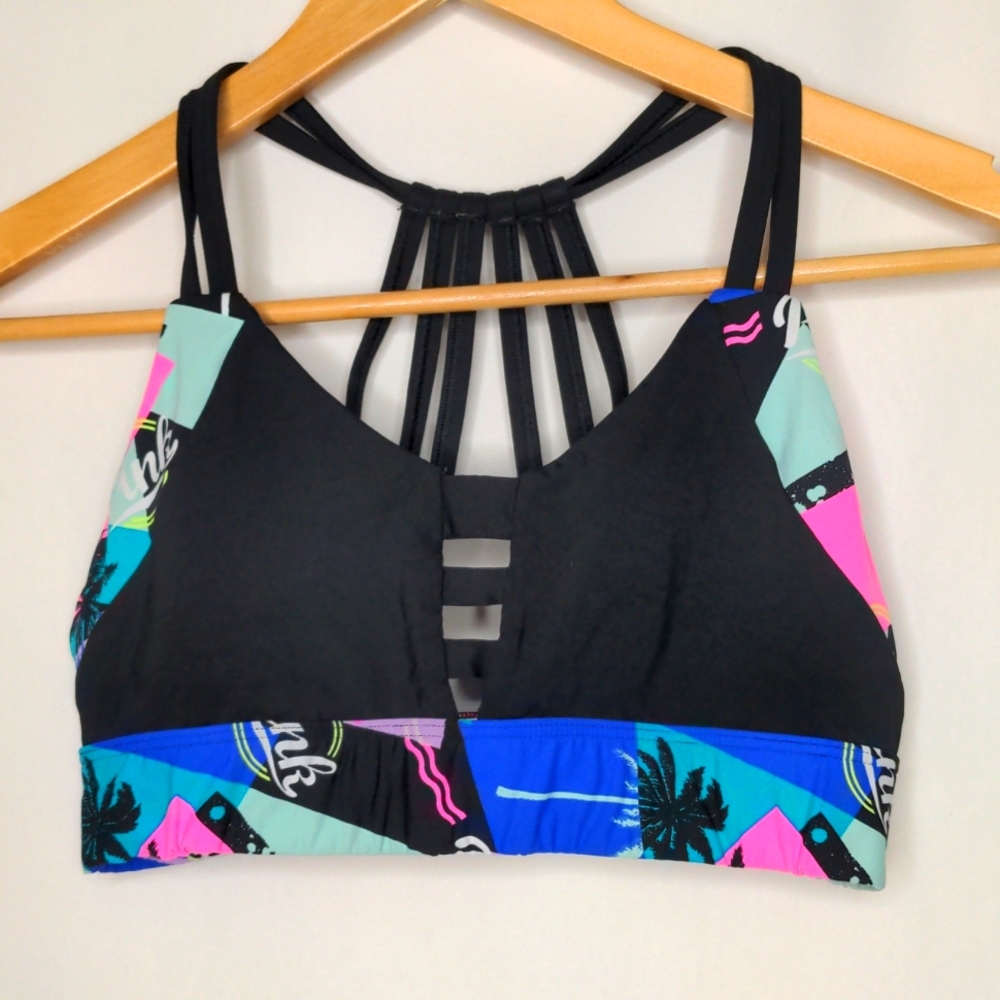 COPY - Victorias Secret ULTIMATE Strappy Neon Sports Bra size Small - Picture 2 of 4